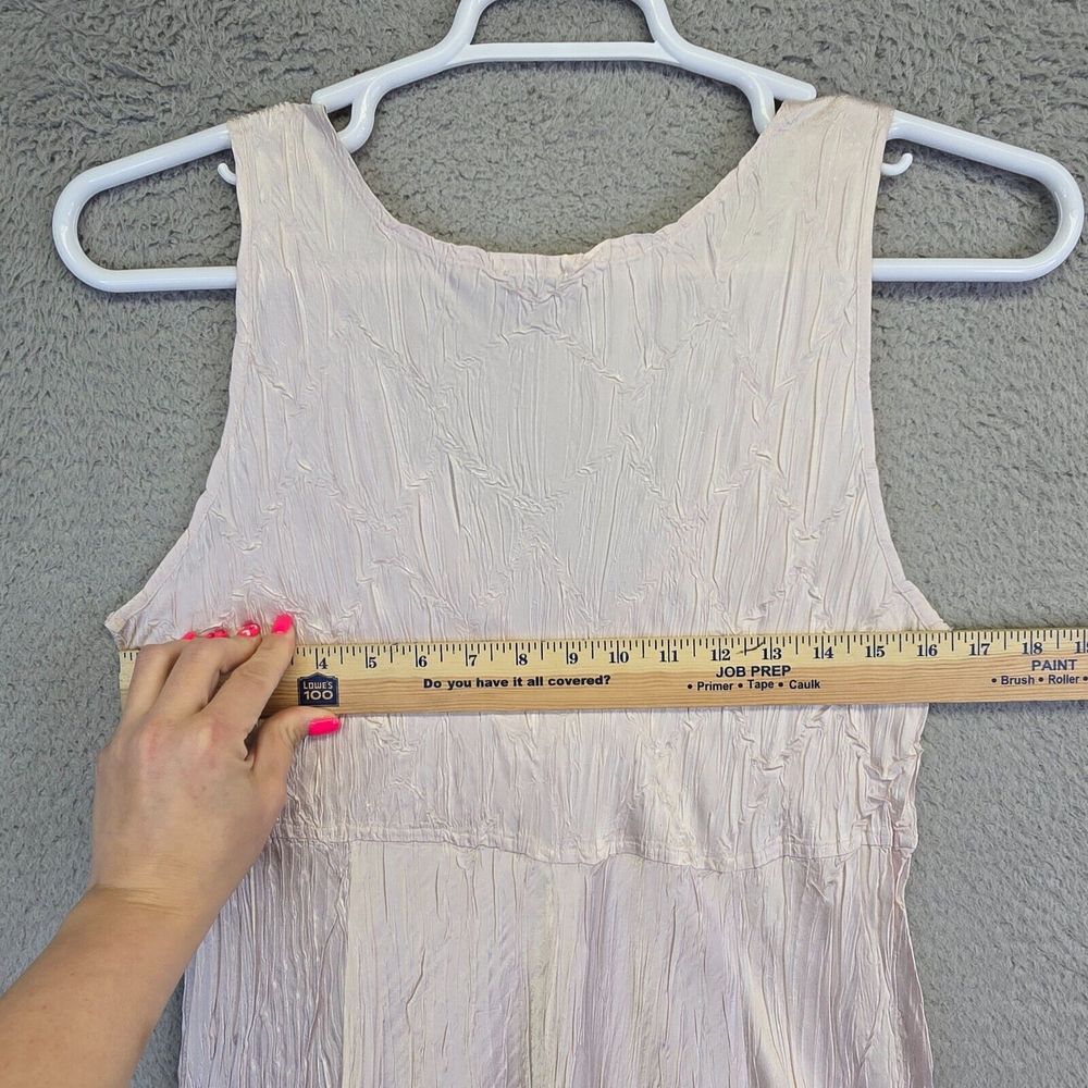 Vintage Komarov Maxi Dress‎ Womens L Jeweled Neckline Charmeuse Asymmetric Flowy - Picture 9 of 16